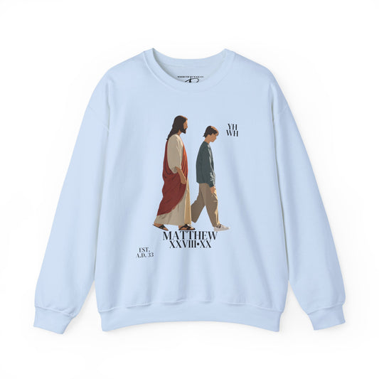 I AM WITH YOU ALWAYS Crewneck (Matthew 28:20) | Front Print Only