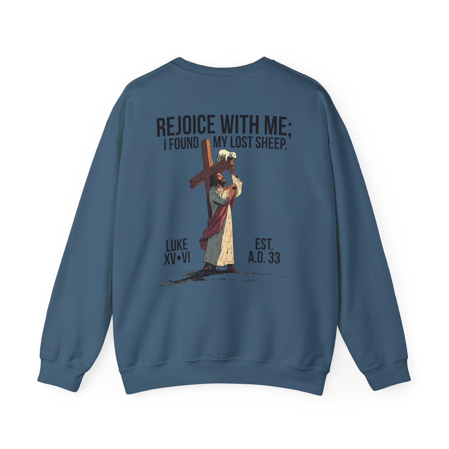 JESUS SAVES - Carried by Christ Crewneck (Luke 15:6)