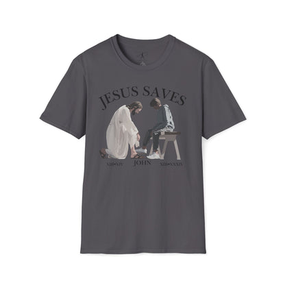 JESUS SAVES – Servant King T-Shirt (John 13) | Front Print Only