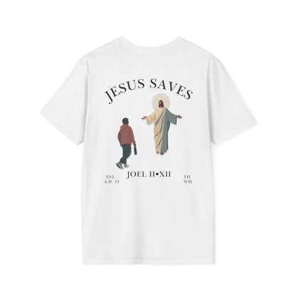 JESUS SAVES – Return to Me T-Shirt (Joel 2:12) | Back Print V2