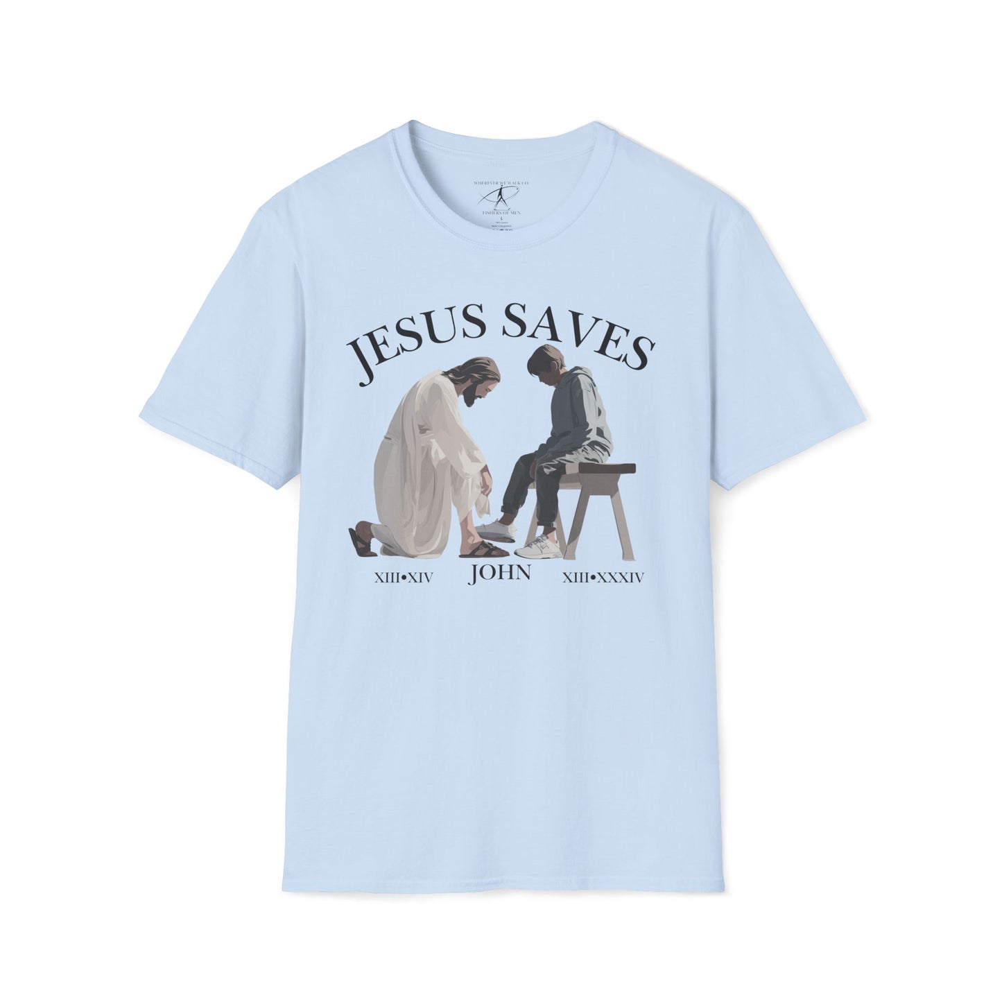 JESUS SAVES – Servant King T-Shirt (John 13) | Front Print Only