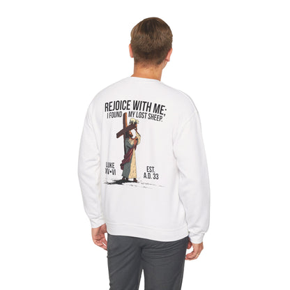 JESUS SAVES - Carried by Christ Crewneck (Luke 15:6)