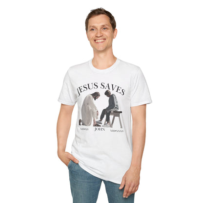 JESUS SAVES – Servant King T-Shirt (John 13) | Front Print Only