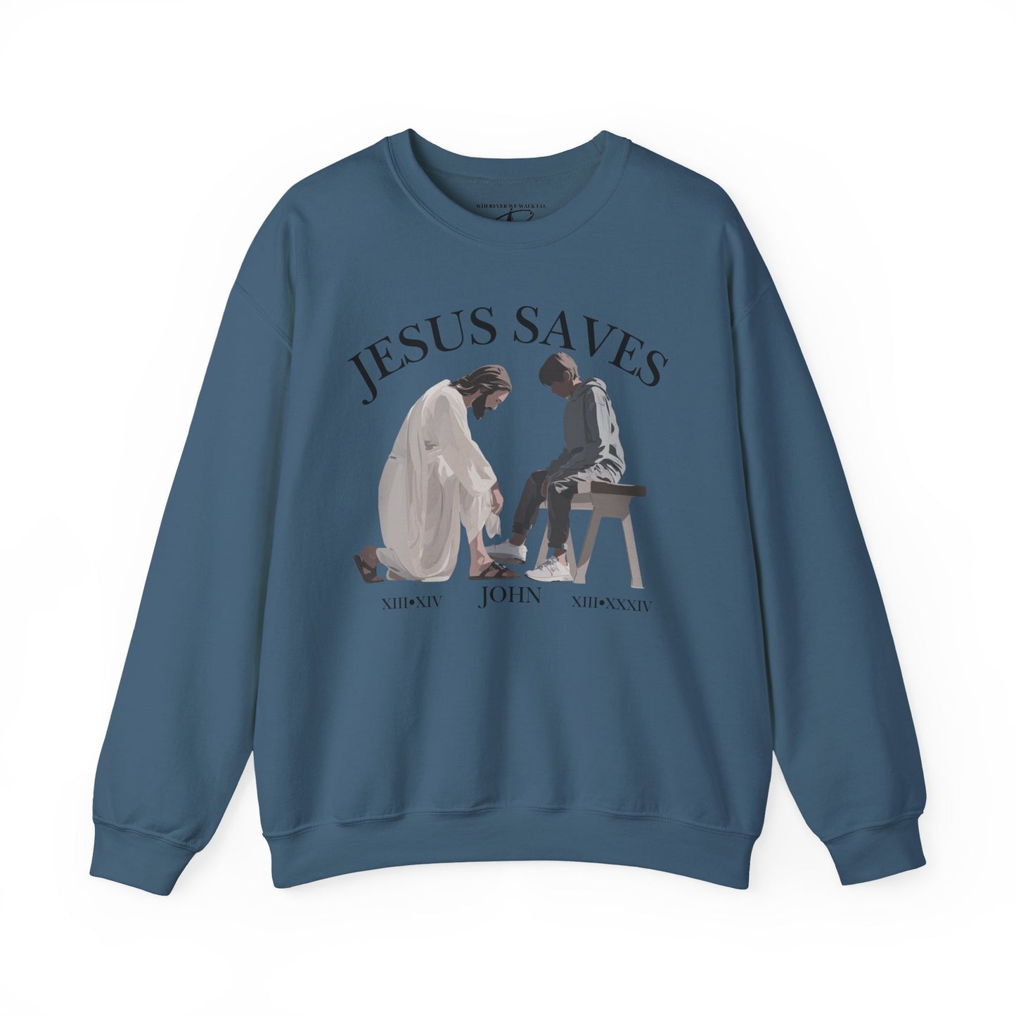 JESUS SAVES – Servant King Crewneck (John 13) | Front Print Only