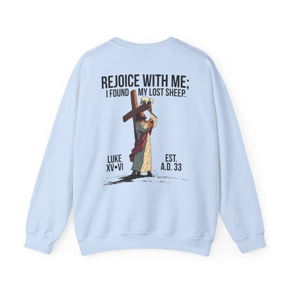 JESUS SAVES - Carried by Christ Crewneck (Luke 15:6)