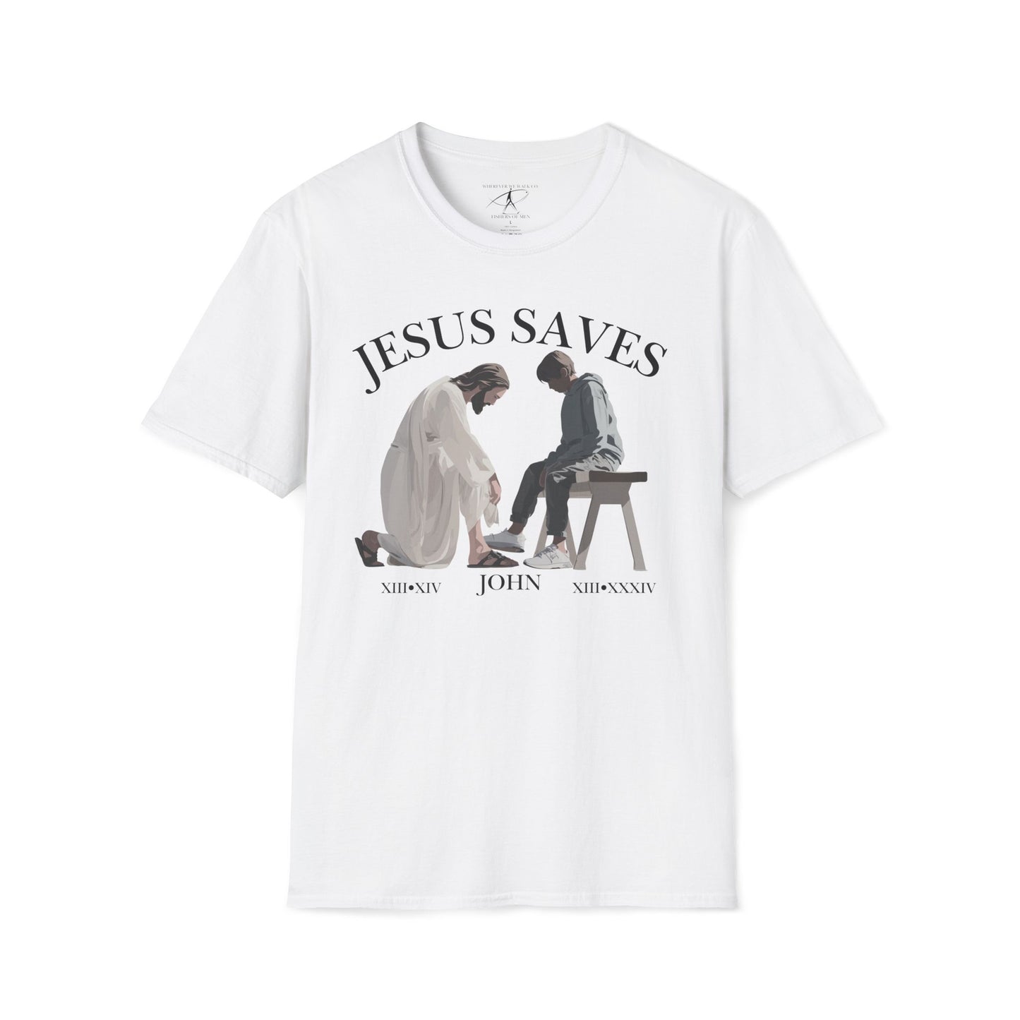 JESUS SAVES – Servant King T-Shirt (John 13) | Front Print Only