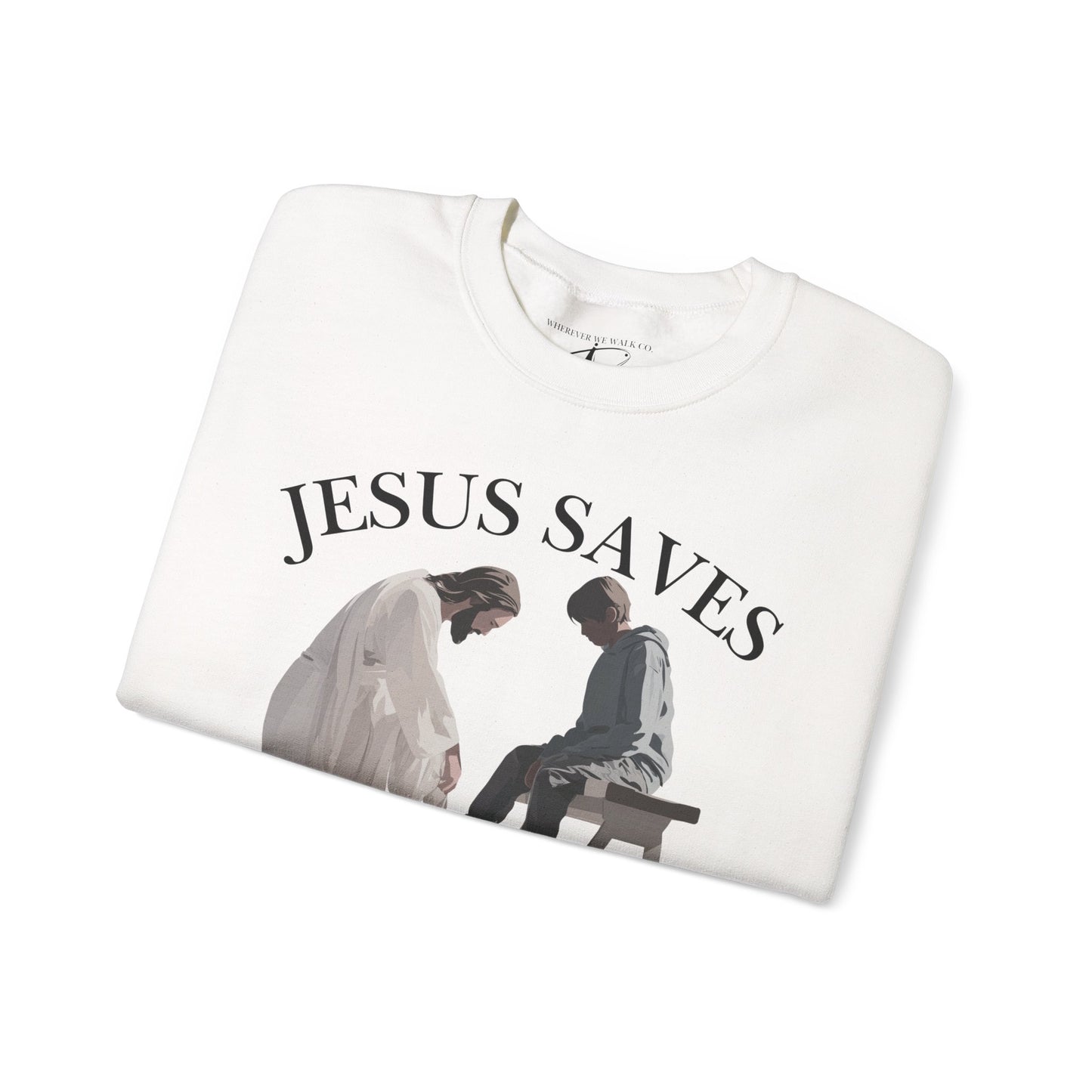 JESUS SAVES – Servant King Crewneck (John 13) | Front Print Only