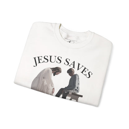 JESUS SAVES – Servant King Crewneck (John 13) | Front Print Only