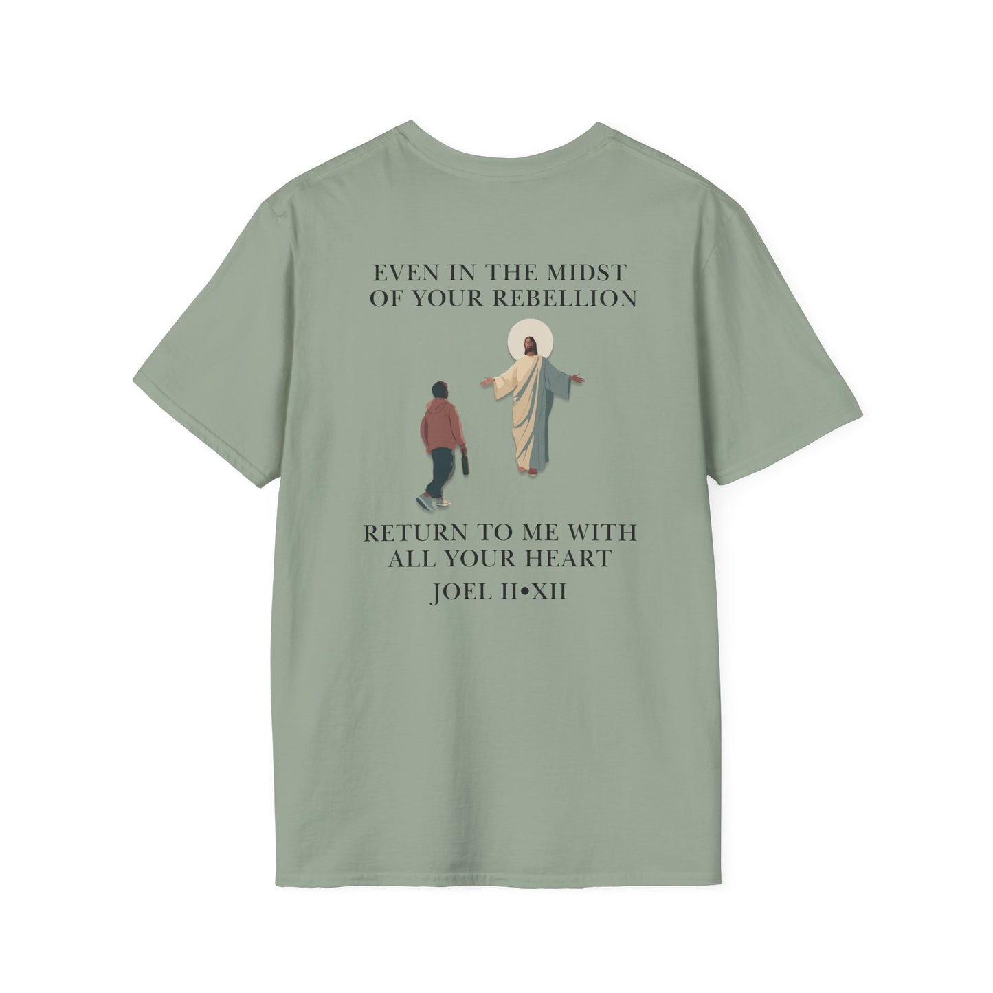 JESUS SAVES – Return to Me T-Shirt (Joel 2:12) | Back Print