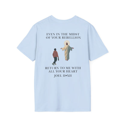 JESUS SAVES – Return to Me T-Shirt (Joel 2:12)