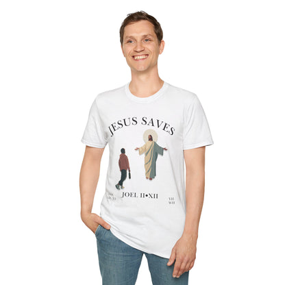 JESUS SAVES – Return to Me T-Shirt (Joel 2:12) | Front Print Only