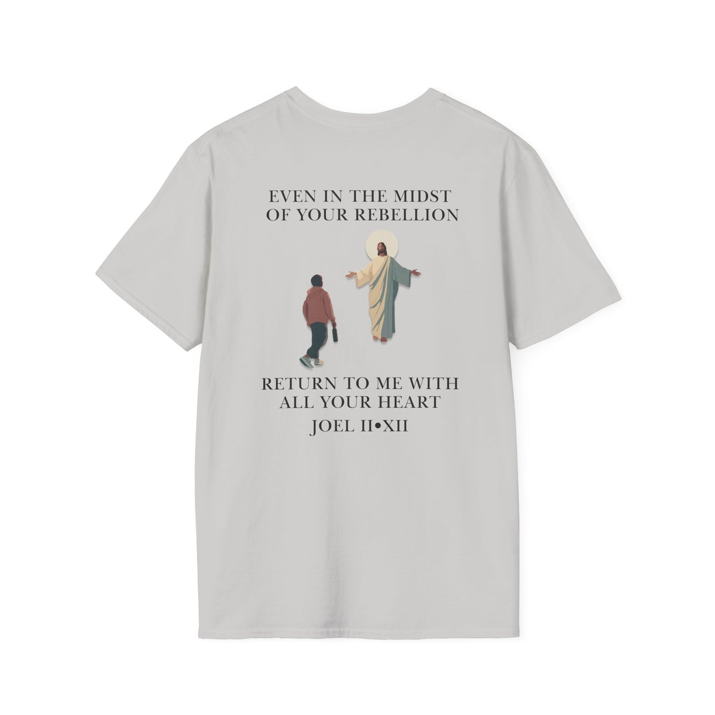 JESUS SAVES – Return to Me T-Shirt (Joel 2:12) | Back Print