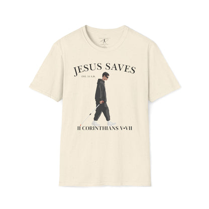 JESUS SAVES – Faith Not Sight T-Shirt (II Corinthians 5:7) | Front Print Only V2