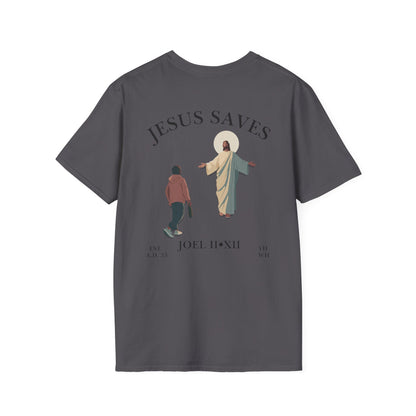 JESUS SAVES – Return to Me T-Shirt (Joel 2:12) | Back Print V2