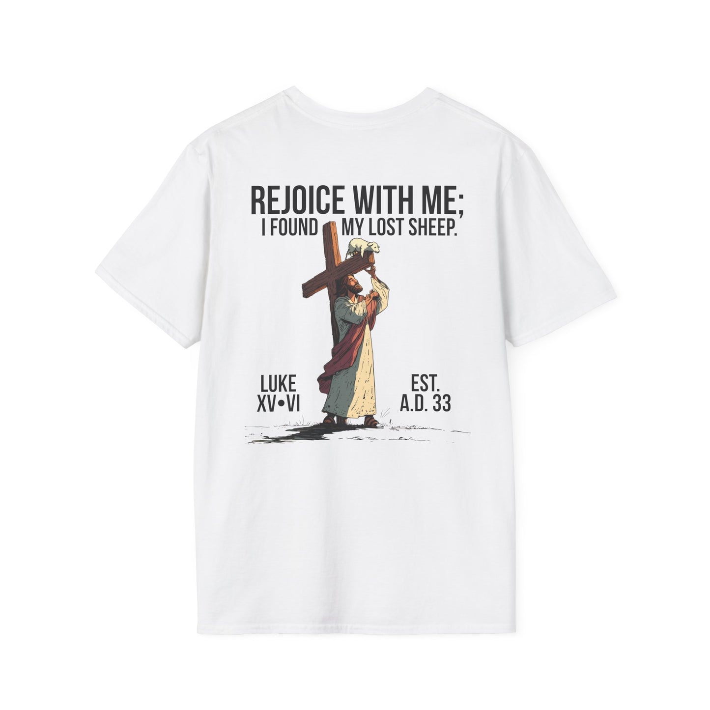 JESUS SAVES - Carried by Christ T-Shirt (Luke 15:6)