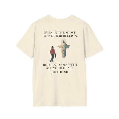 JESUS SAVES – Return to Me T-Shirt (Joel 2:12)