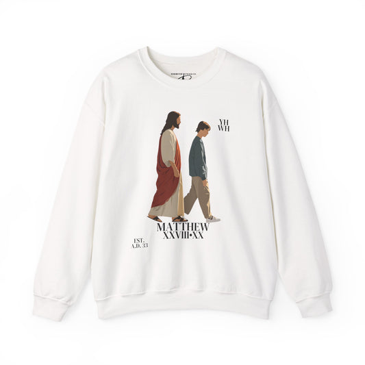 I AM WITH YOU ALWAYS Crewneck (Matthew 28:20) | Front Print Only