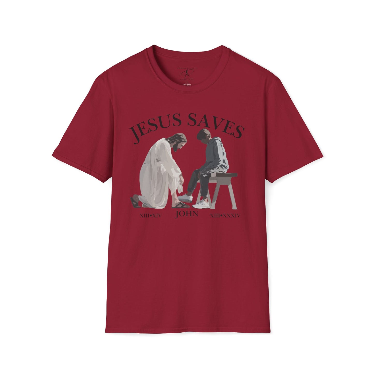 JESUS SAVES – Servant King T-Shirt (John 13) | Front Print Only