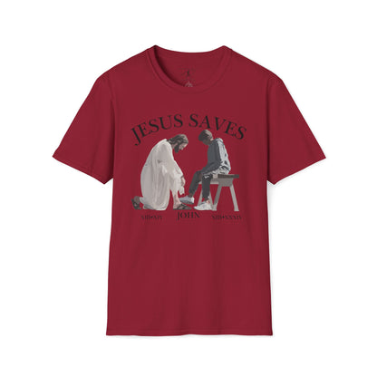 JESUS SAVES – Servant King T-Shirt (John 13) | Front Print Only