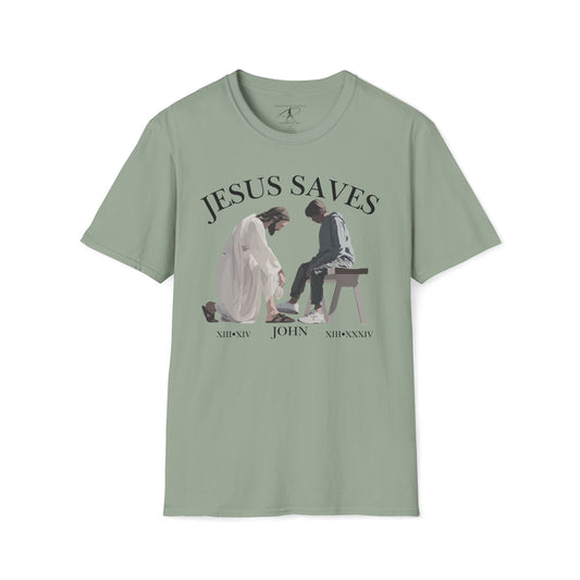 JESUS SAVES – Servant King T-Shirt (John 13) | Front Print Only