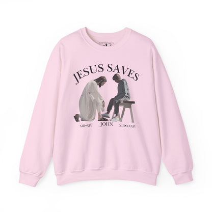 JESUS SAVES – Servant King Crewneck (John 13) | Front Print Only