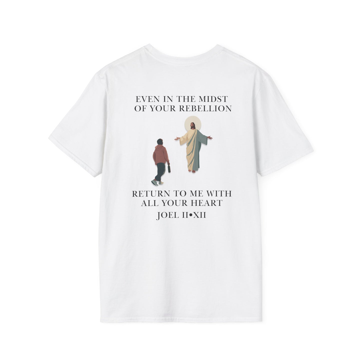 JESUS SAVES – Return to Me T-Shirt (Joel 2:12) | Back Print