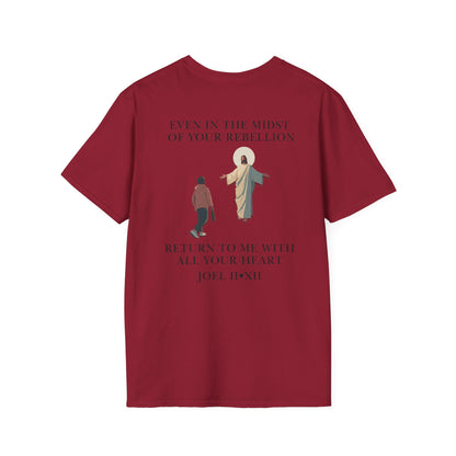 JESUS SAVES – Return to Me T-Shirt (Joel 2:12)