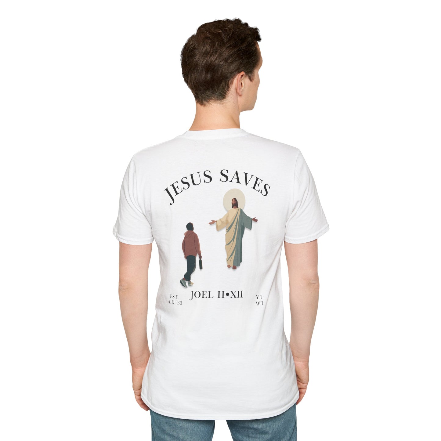 JESUS SAVES – Return to Me T-Shirt (Joel 2:12) | Back Print V2
