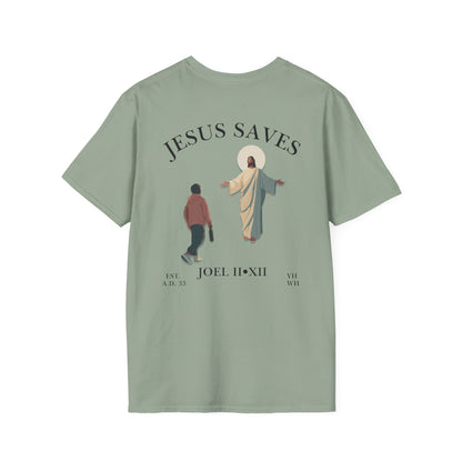 JESUS SAVES – Return to Me T-Shirt (Joel 2:12) | Back Print V2