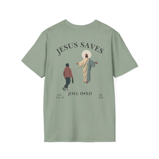 JESUS SAVES – Return to Me T-Shirt (Joel 2:12) | Back Print V2