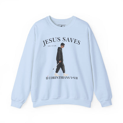 JESUS SAVES – Faith Not Sight Crewneck (II Corinthians 5:7)