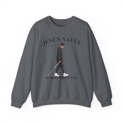 JESUS SAVES – Faith Not Sight Crewneck (II Corinthians 5:7)