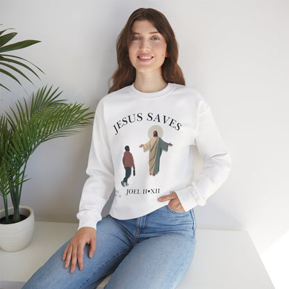 JESUS SAVES – Return to Me Crewneck (Joel 2:12) | Front Print Only