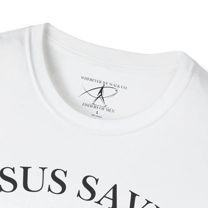 JESUS SAVES – Servant King T-Shirt (John 13) | Front Print Only