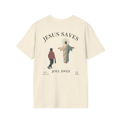 JESUS SAVES – Return to Me T-Shirt (Joel 2:12) | Back Print V2