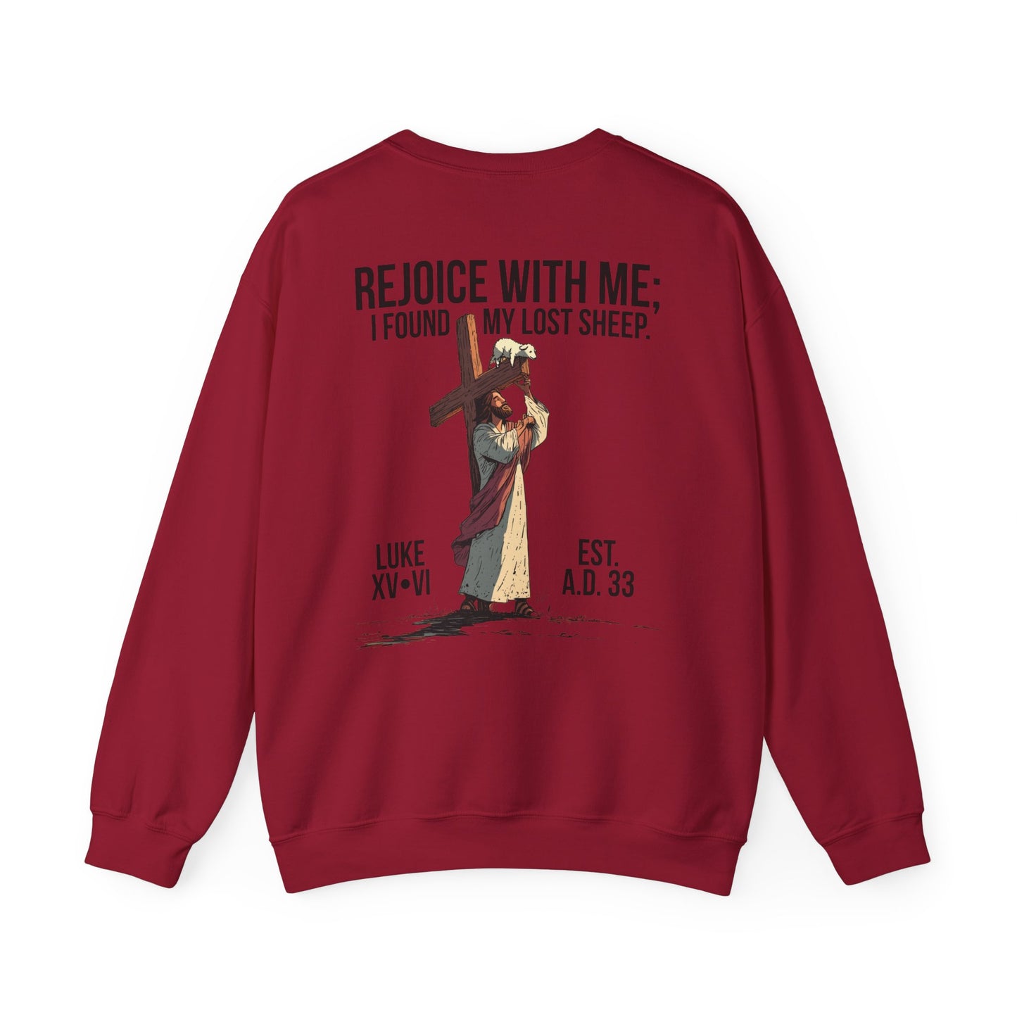 JESUS SAVES - Carried by Christ Crewneck (Luke 15:6)