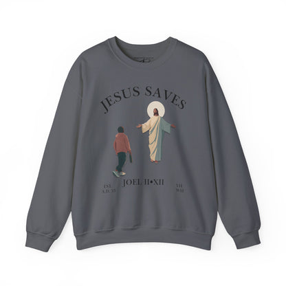 JESUS SAVES – Return to Me Crewneck (Joel 2:12) | Front Print Only