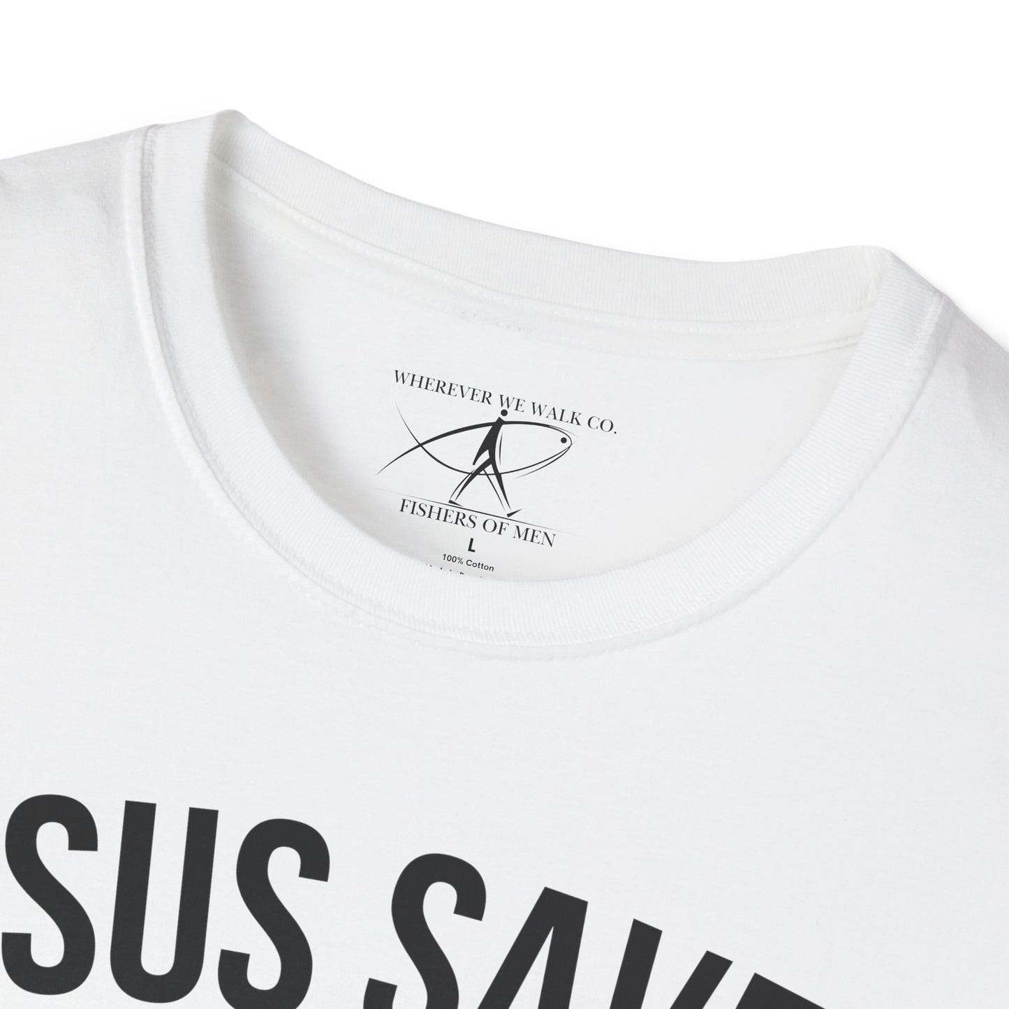 JESUS SAVES – Carried by Christ T-Shirt (Luke 15:6) | Front Print Only